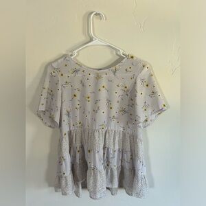 super cute summer top. paper crane patterned shirt.